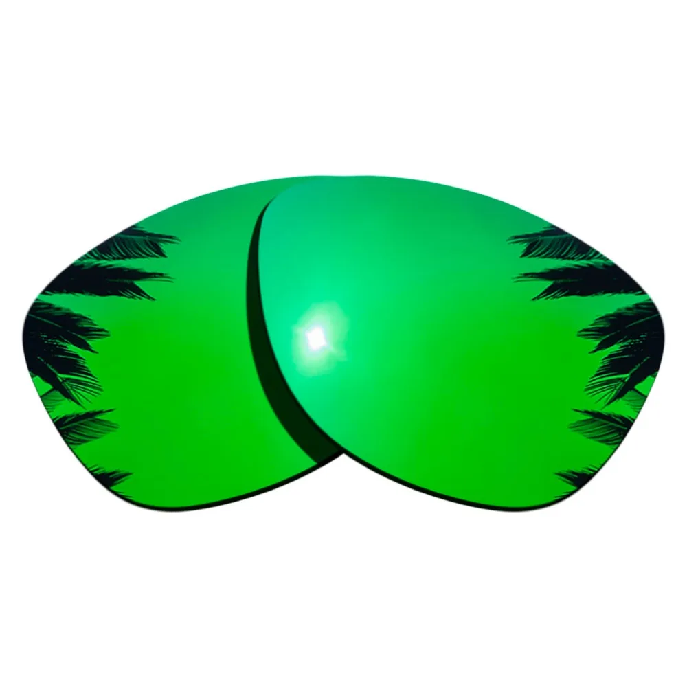 (Black+Green Mirrored Coating) 2-Pairs Polarized Replacement Lenses for Frogskins Frame 100% UVA & UVB Protection