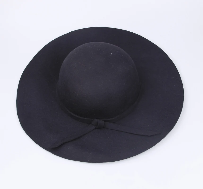 2017 New Hats for Women Vintage Wool Felt Crushable Wide Brim Cloche Floppy Top Caps