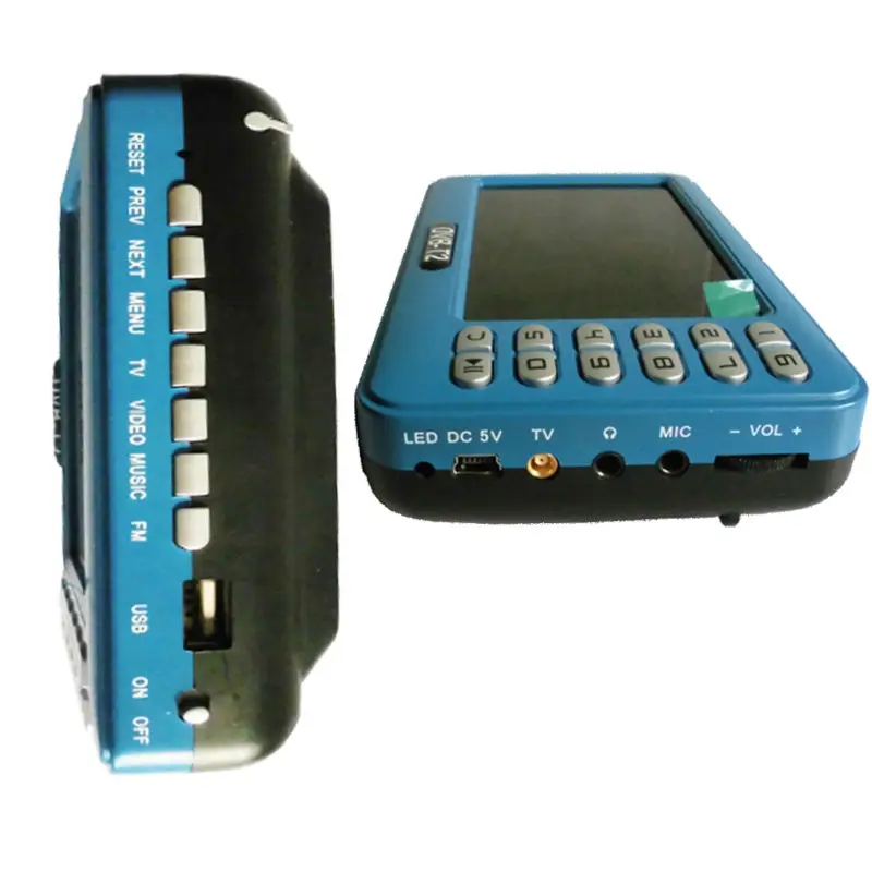 DVB T2 DVB T dvbt2 dvbt 미니 TV 수신기 안테나 4.3 인치 LCD 화면 TV 플레이어 상자 DVB-T2/DVB-T/FM 지원 TF 카드