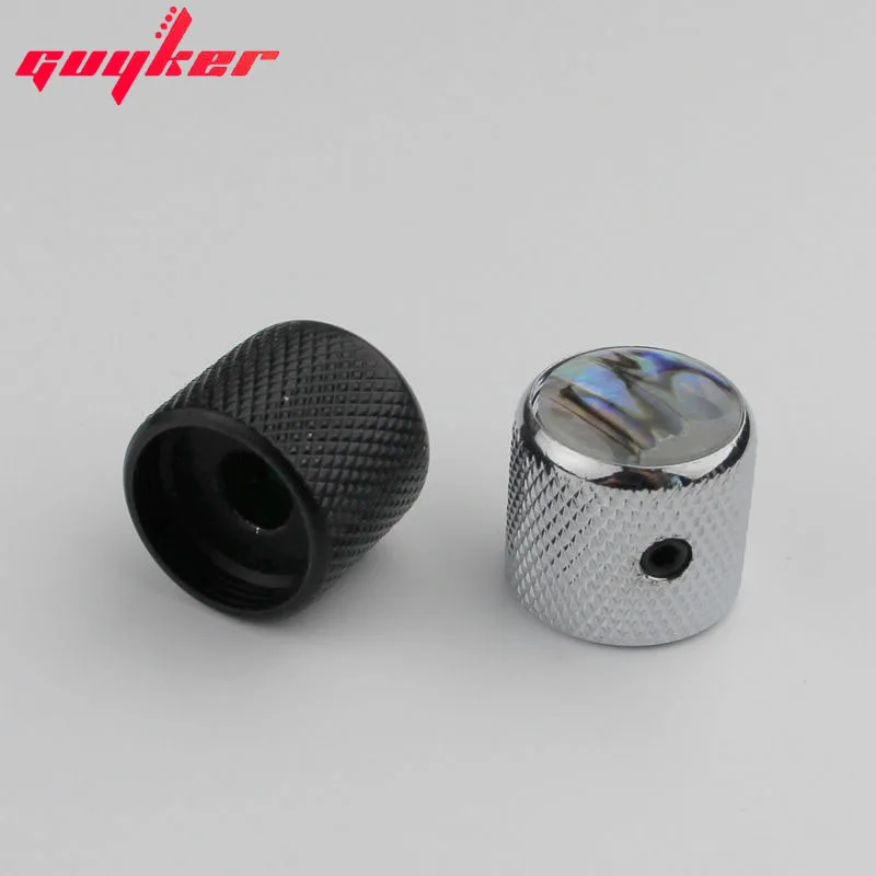 1 PCS ABALONE Guitar Knobs Electric Bass Potentiometer Cap Chrome/Black