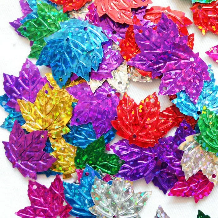 50gram/Lot 22mm Maple leaf sequin Craft material Kindergarten crafts Intelligence Creative activity item Kids handy work OEM