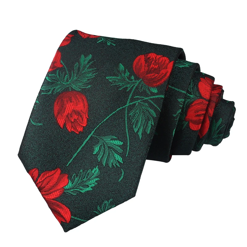 Fashion Floral Ties For Men Skinny Mens Necktie Gravatas Wedding Groom Neck Tie Cravat Polyester Jacquard Slim Necktie Vestidos