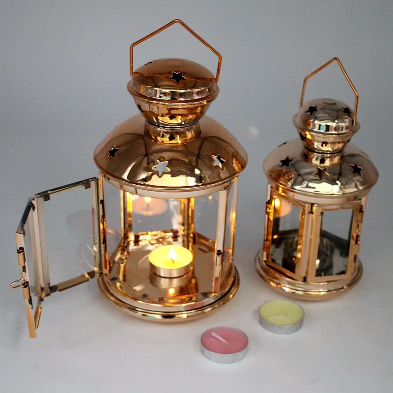 

Europe Style Candlestick Lantern Candle Holder Candle Stand Light Holder Windproof Candle Lantern Wedding Birthday Hotel Decor