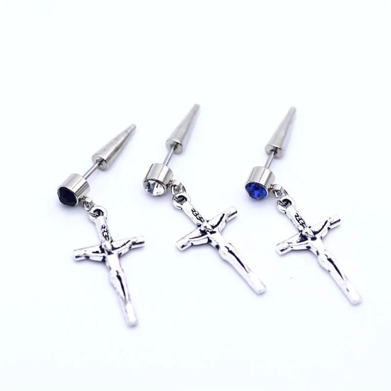 2020 Original earring male single Jesus cross male earrings single street hipster fashion earrings personality wild earrings men