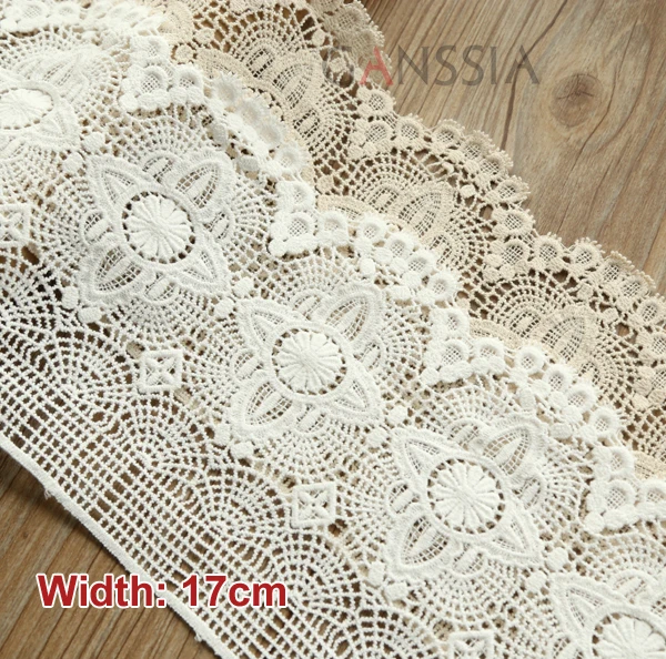 1yard Width:17cm Fashion Design Chemical Cotton Lace Trim Lace for DIY Garment Floret Water Soluble Clothing Fabric (ss-2940)