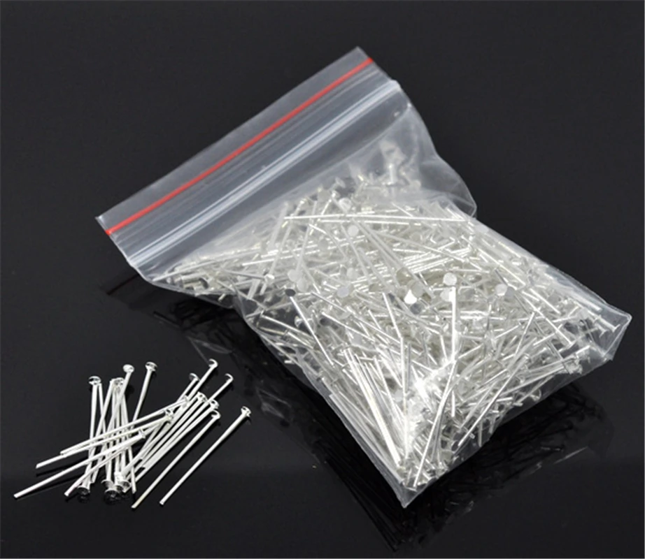 DoreenBeads 450PCs Silver color Head Pins for DIY Jewelry Making Findings Handmade Head Pins Accessories 0.7x30mm(21 gauge)