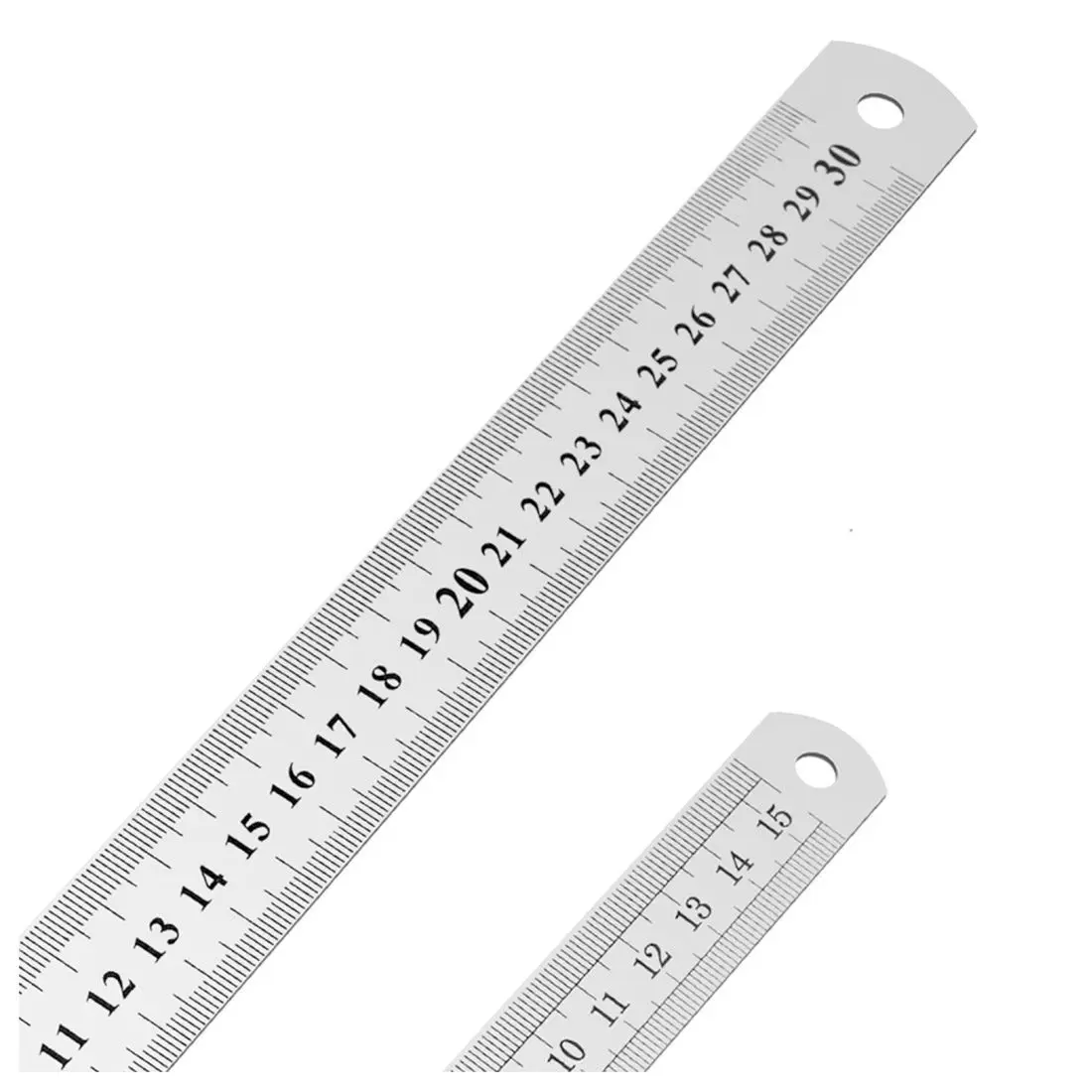 Stainless Steel Ruler 12 Inci + 6 Inci Logam Penguasa