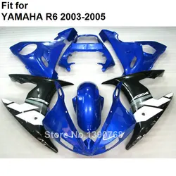 Fairing kit for Yamaha blue black white YZF R6 2003 2004 2005 motorcycle parts fairings kit YZFR6 03 04 05 BC01