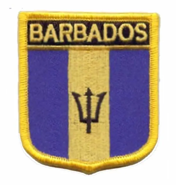 

Barbados Flag Patch 3"Made by Twill with Merrow Border and PVC Backing Make items As Client Request and MOQ50pcs Free Shipping