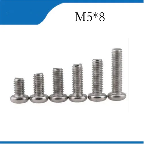 

Free Shipping M5X8mm 50pcs Stainless Steel Pan Head Cross Socket Recessed Raised Cheese Head Pan Round Head Cross Recessed Screw