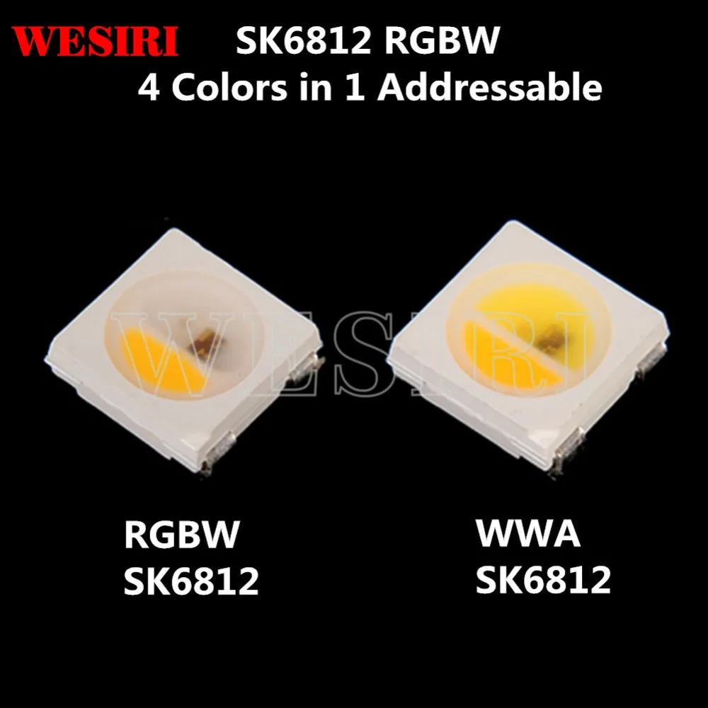 10~1000pcs SK6812 (similar with WS2812B) 4 Color in 1 LED RGBW WWA RGB(nature/warm/white) Pixels LED Chip 5050 SMD DC5V