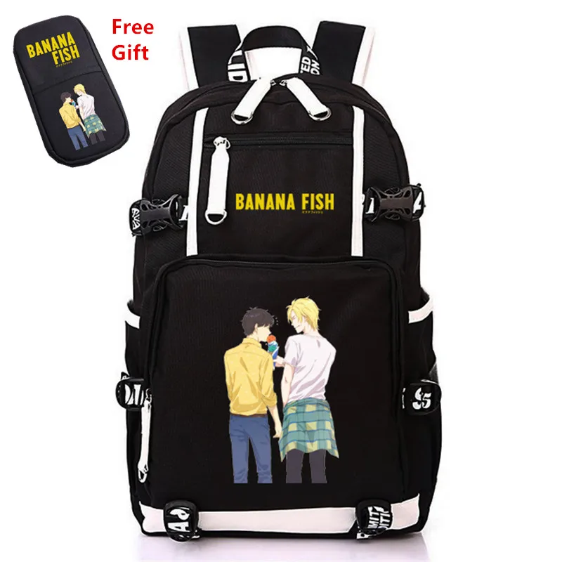 

Anime BANANA FISH Oxford USB Charging Backpacks Cosplay Rucksack Students Schoolbags Laptop Daypack Unisex Travel Bag