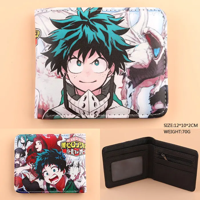 Anime My Hero College PU Purse Movie My Hero Academir Short Wallet for Students Young Teenager Kids Dollar Money Bag Wallets