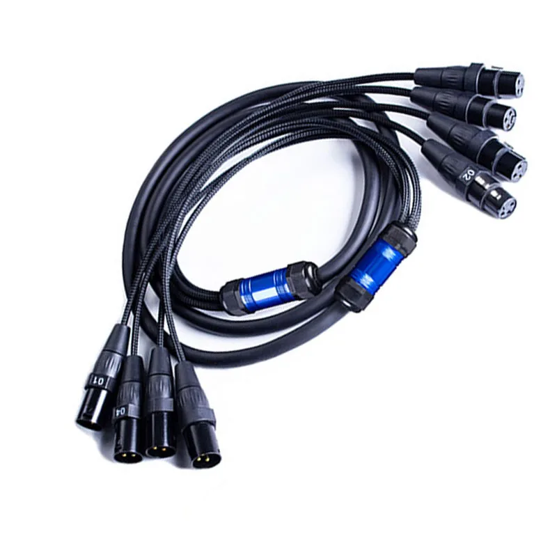 High quality 80FT 4 Channel 3 Pin XLR Snake Cable Male to Female Extension Audio Cord M/F