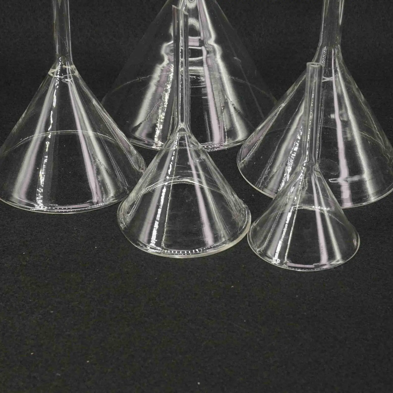 Lab Glass Funnel 80/90/100/120mm Borosilicate Glassware Miniature Triangle Funnel