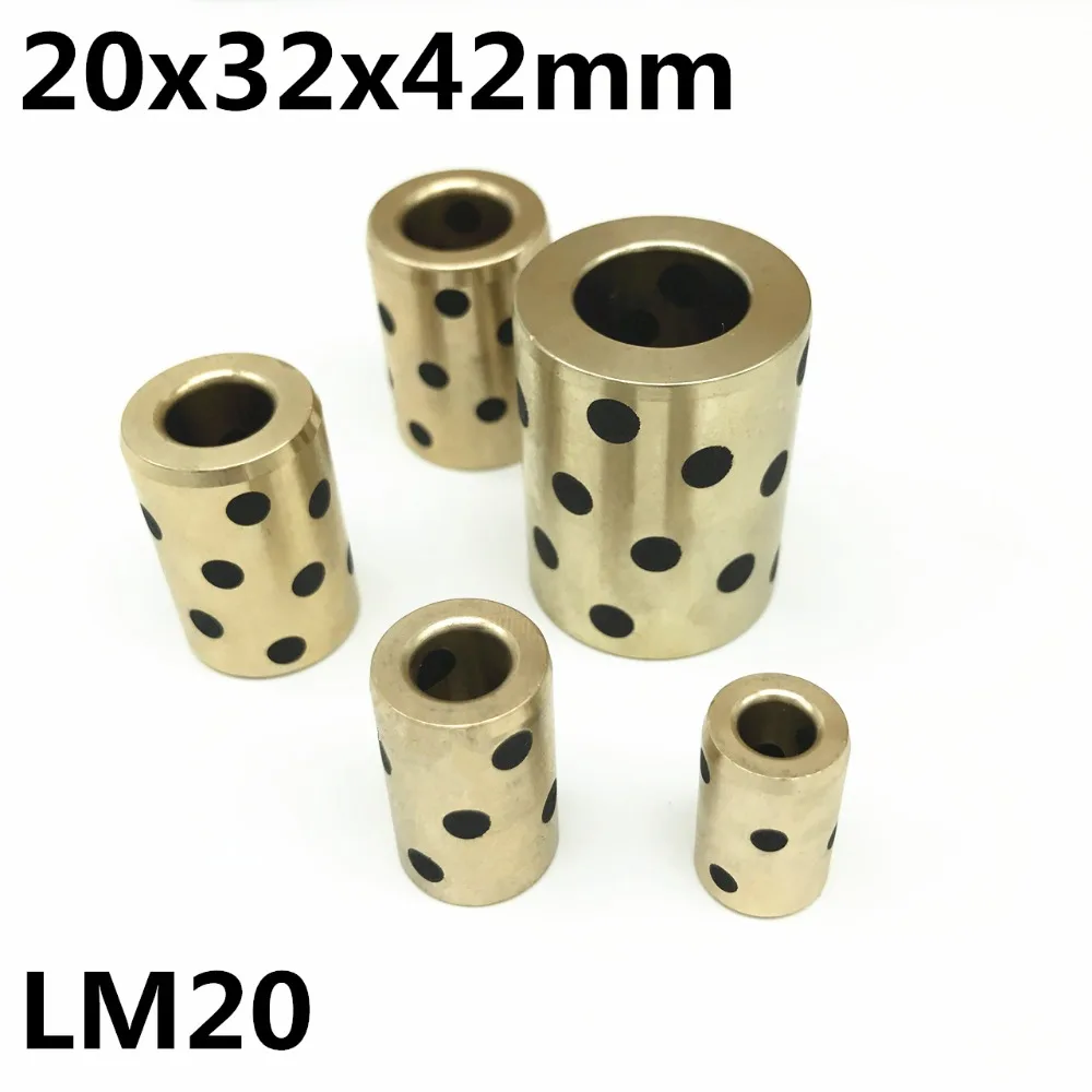 

4pcs 20x32x42 mm linear graphite copper set bearing copper bushing oil self-lubricating bearing JDB Free shipping LM20UU LM20