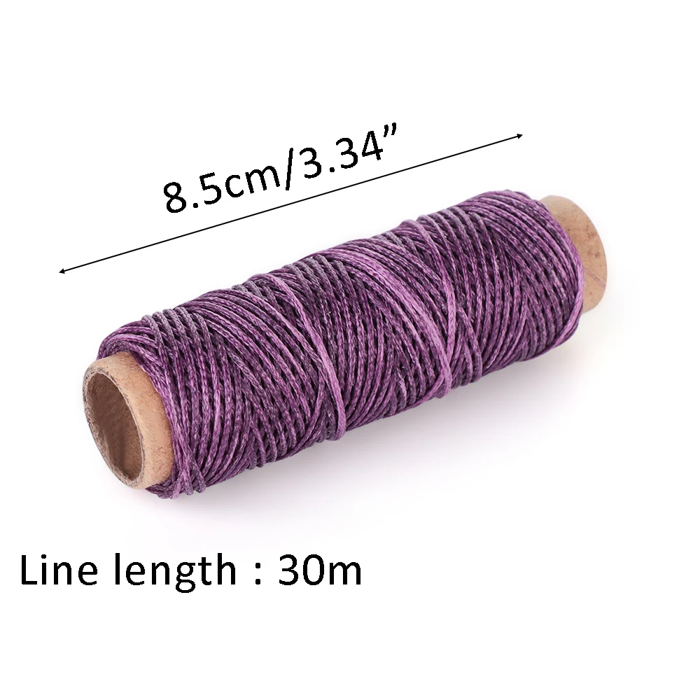 30m/Roll 1mm Durable Waxed Thread Cotton Cord String Strap Hand Stitching Thread for Leather Material Accessories Handcraft Tool