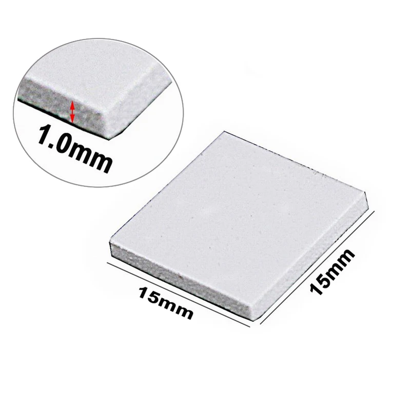 7200pcs 15mm*15mm*1mm Heatsink Cooling Conductive Silicone Pad Thermal Pad