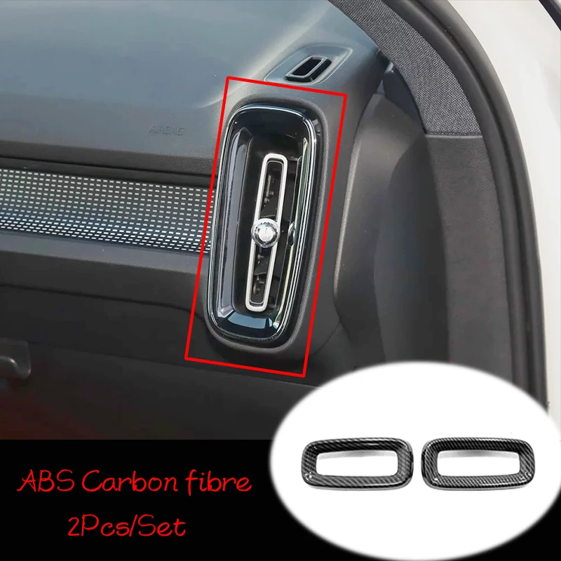 

ABS Matte/Carbon Fibre For Volvo XC40 2017 2018 2019 Car Accessories Left and Right Air Outlet Cover Trim Car Sticker 2Pcs