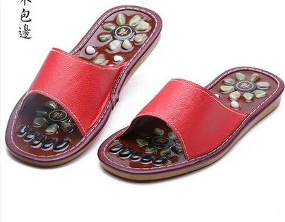 b03 natural cobblestone massage slippers slip-resistant lovers massage shoes Acupressure foot massage