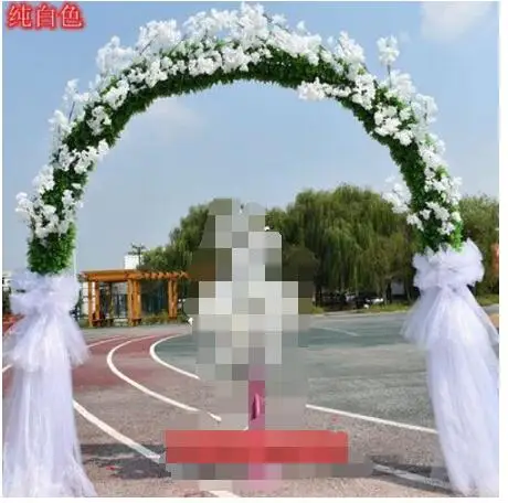 New wedding simulation cherry blossom door happiness door silk flower arch shelf opening activity shop wedding door