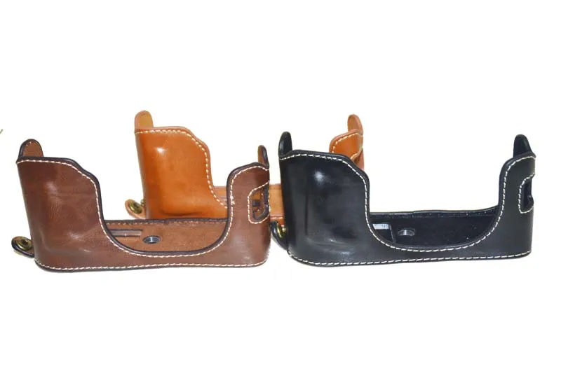 Fujifilm X100F جراب كاميرا من الجلد الصناعي ، نصف حقيبة ، غطاء سفلي ، تصميم بطارية مفتوح ، Fuji X100F ، مجموعة جديدة