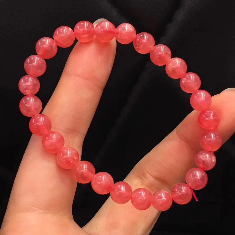 

7mm Natural Red Rhodochrosite Bracelet Jewelry For Women Lady Men Healing Luck Gift Crystal Round Beads Gemstone Stretch Strands