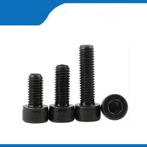 100pcs/Lot Metric Thread DIN912 M2.5x10 mm M2.5*10 mm Black Grade 12.9 Alloy Steel Hex Socket Head Cap Screw Bolts