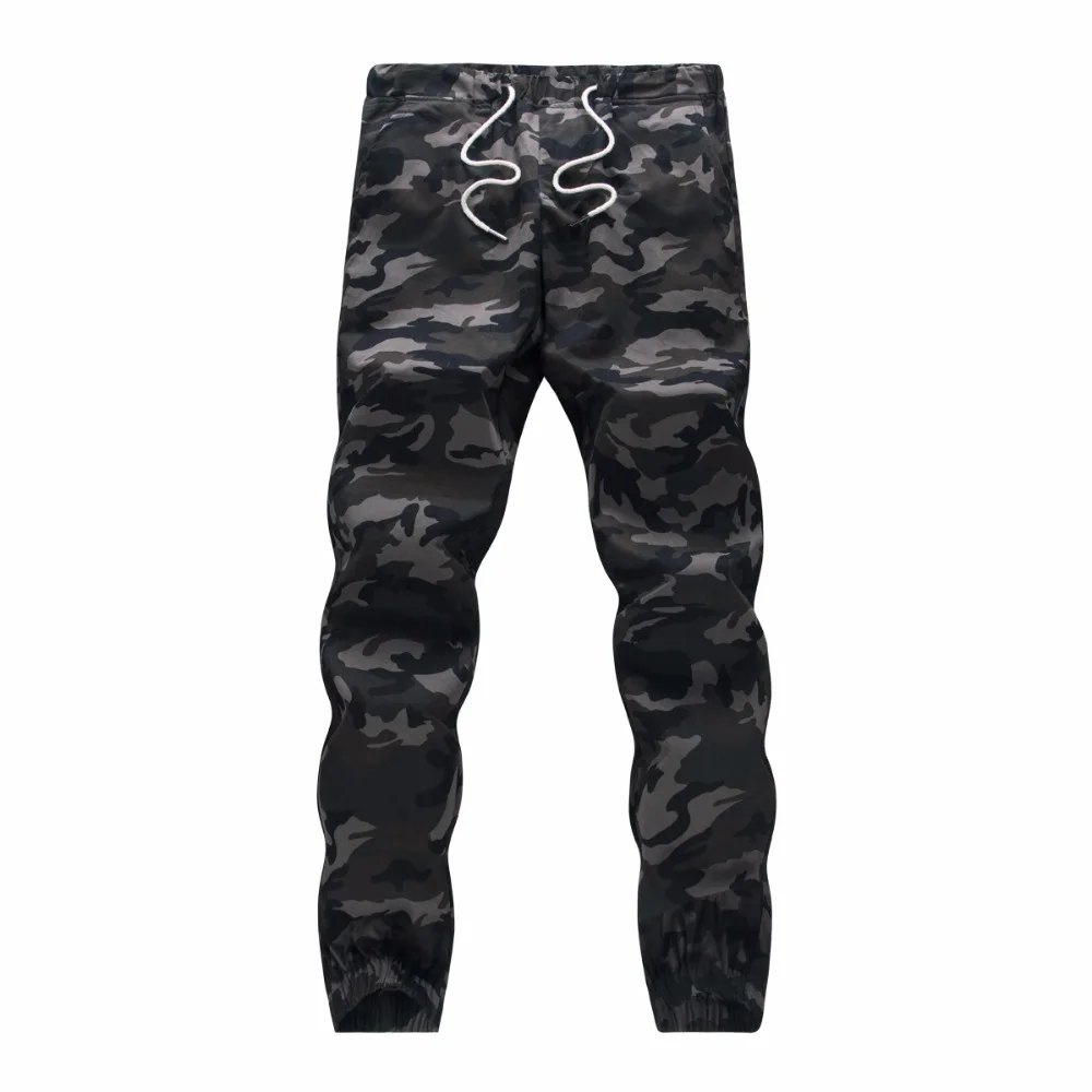 Calça masculina de camuflagem militar, calça de harém lápis, solta e confortável, corredor de algodão, outono, 2024