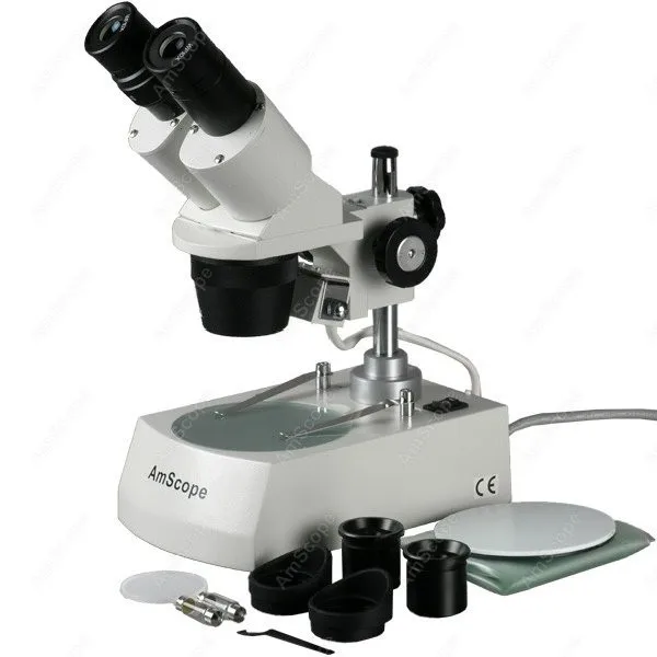 Student Binocular Stereo Microscope--AmScope Supplies Student Forward Binocular Stereo Microscope 10X-20X-30X-60X