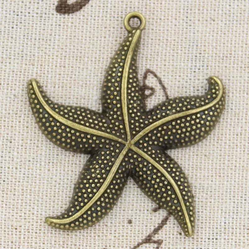 2pcs Charms Starfish 50x43mm Antique Making Pendant fit,Vintage Tibetan Bronze Silver color,DIY Handmade Jewelry