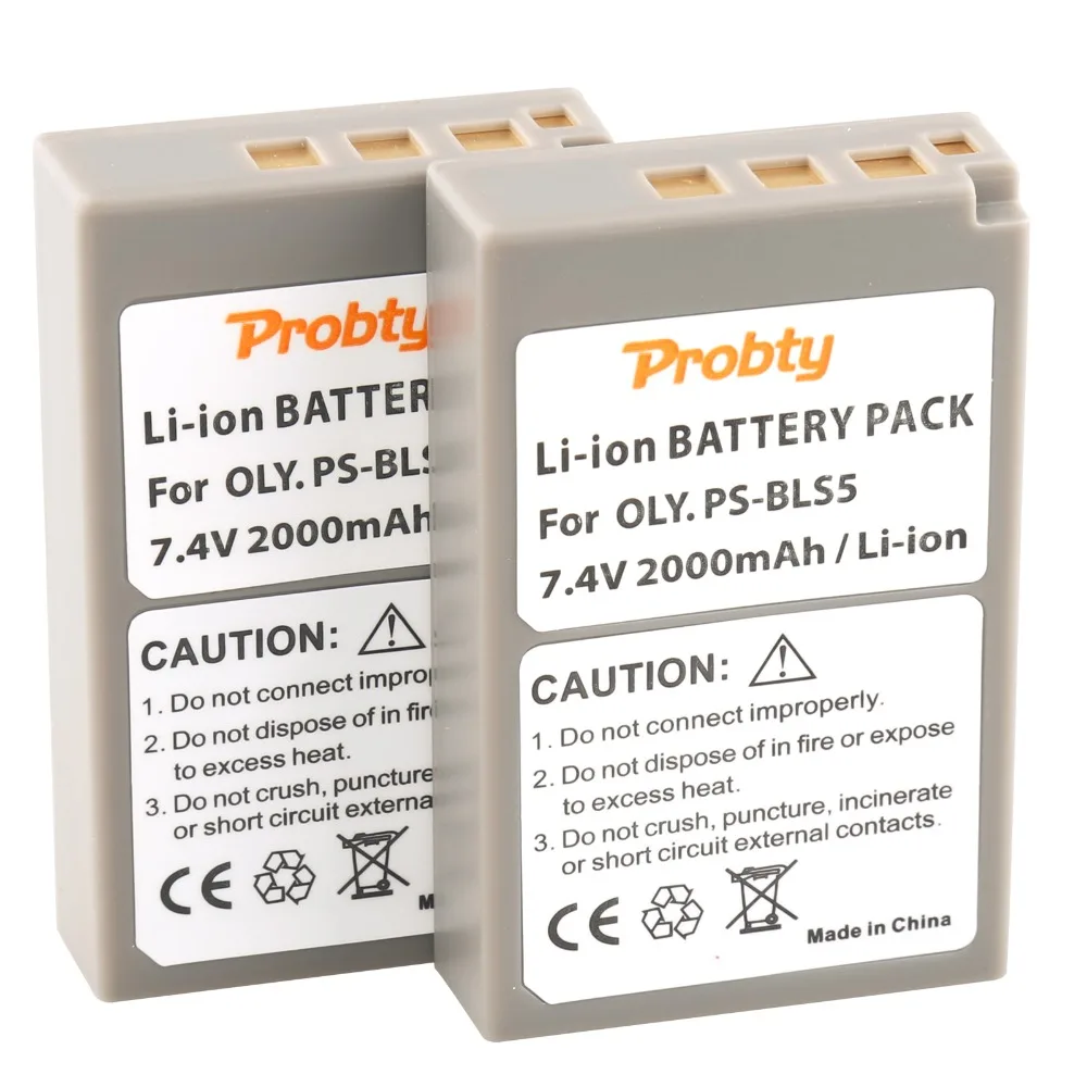 Probty 3PCS PS-BLS5 PS BLS5 BLS5 Battery for Olympus EM10 EPL6 EPL7 EPM2 EP1 EP2 EP3 E-PL1 EPL2 EPL3 PM134 E-PM1 E-400 E-420