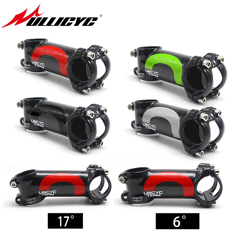 new arrive Ullicyc 5 color alloy + 3k carbon 6 degree 17 degree stem mountain bike road bike stem frok 28.6mm bar 31.8mm  LGA01