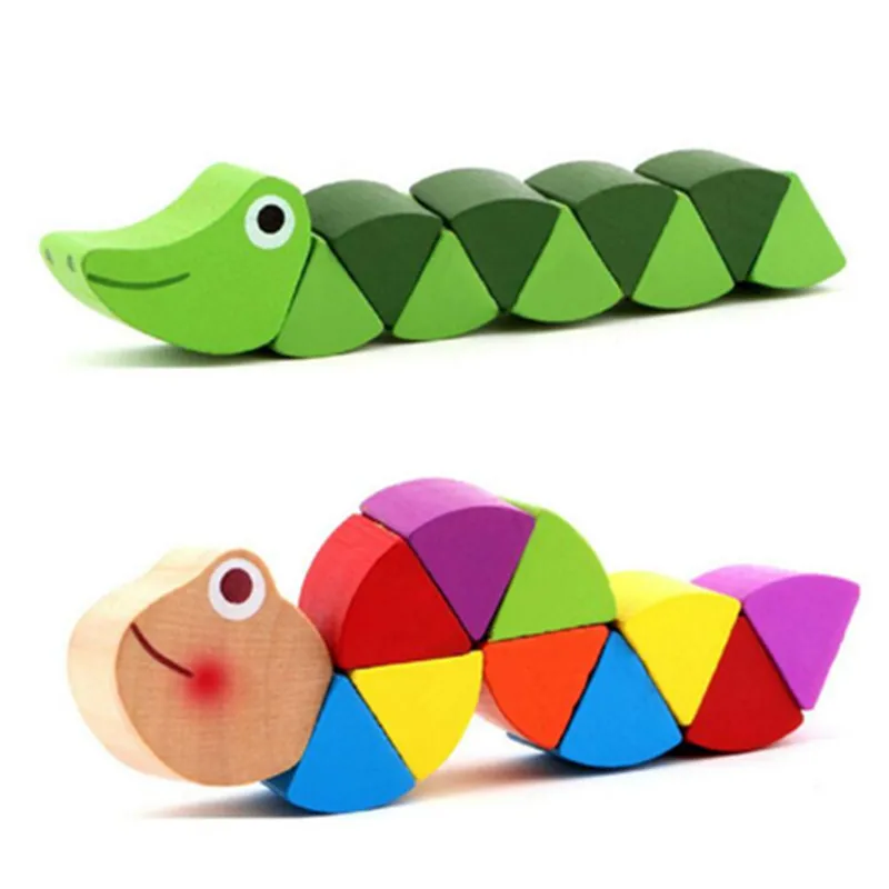 

Montessori Toy Educational Wooden Toys for Children Early Learning Exercise Baby Fingers Flexible Kids Wood Twist Insects Game