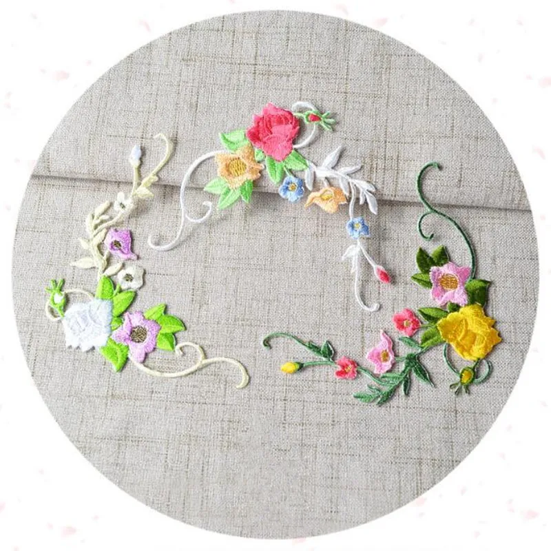 MAXSIN FUN 10 PC High-quality Fashion New Colorful Flower Patch Embroidery Sticker Clothes Applique DIY Decoration Accessories