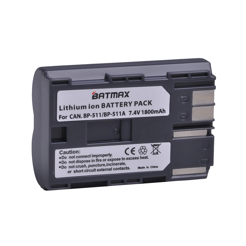 

1800MaH BP-511 BP-511A BP 511A Battery for Canon BP-511, BP-511A, BP511, BP511A and EOS 5D, 10D, 20D, 30D, 40D, 50D Batteries