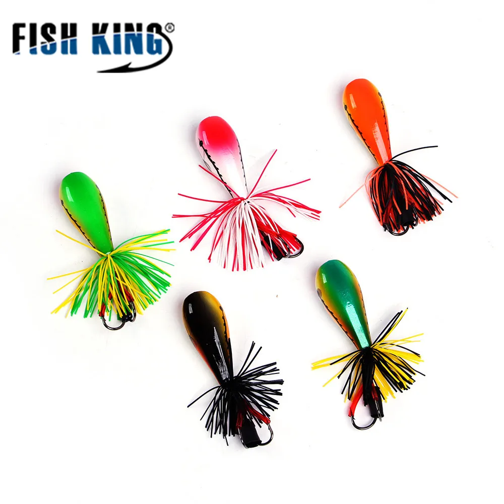 FISH KING 10g Frog Hard Fishing Lure Swimbait Wobblers Frog Snakehead Lure Minnow Fishing Bait Popper Bass Pike With Double Hook