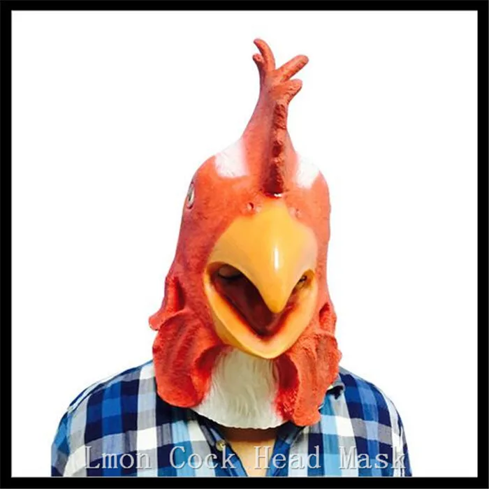 Free shipping Halloween Christmas Cosplay Cock Rooster Mask Chicken Head Mask Costume Animal Full Head Mask Aduls Size in stock