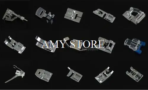 15 Domestic Sewing Machine Foot Feet Accessory for Janome Toyota Brother Singer