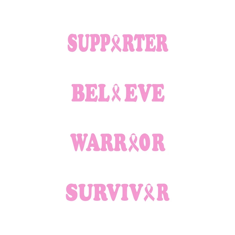 Cancer Ribbon Decals Believe Hope Vinyl Decal Car Sticker , Breast Cancer Awareness Art Decals Laptop Notebook Decoration