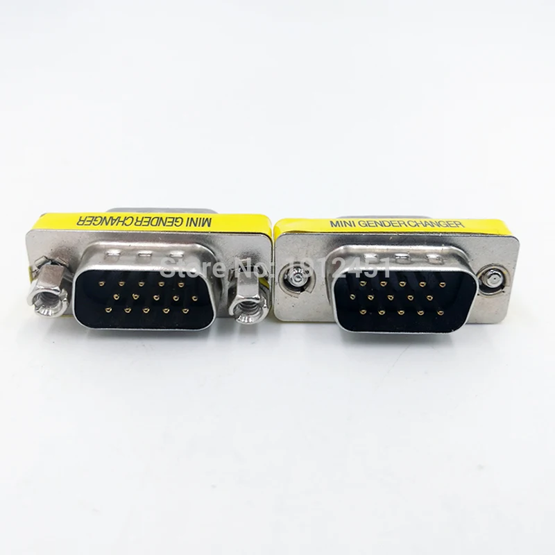 DB15 data cable connector convert  plug MINI GENDER CHANGER VGA Plug connector 15pin port socket