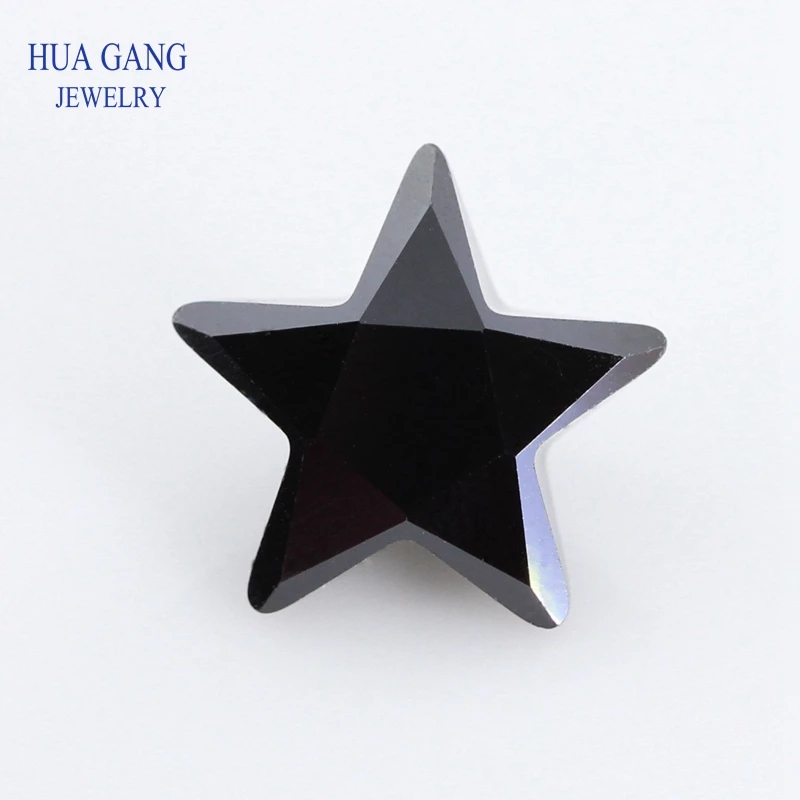 

5A Black Star Shape Brilliant Cut CZ Stone Synthetic Gems Cubic Zirconia For Jewelry Size 2.5x2.5~12x12mm