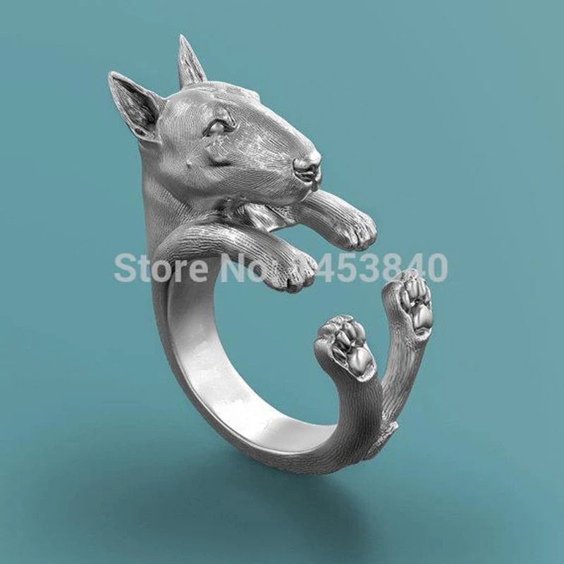 Bull Terrier Jewelry Plating Silver Cuddle Ring Great for all the Dog