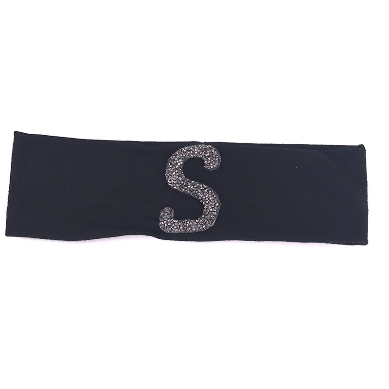 Personailzed Baby Boys Girls Rhinestones 3D letter Headbands Kids Childs 2019 Summer Casual Cotton Hairbands Headwrap School