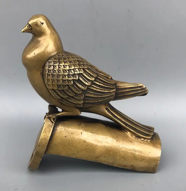 

Collectible Decorate China brass Handwork Carved Bird Statue