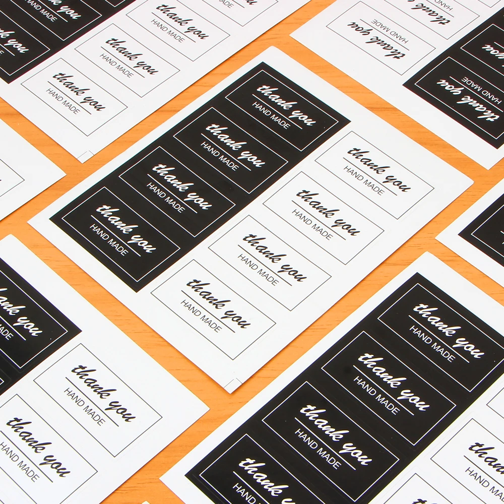 80pcs/10sheet Thank You Label Stickers Kraft Label Sticker Diameter For Diy Hand Made For Gift Cake Sealing Hang Tag