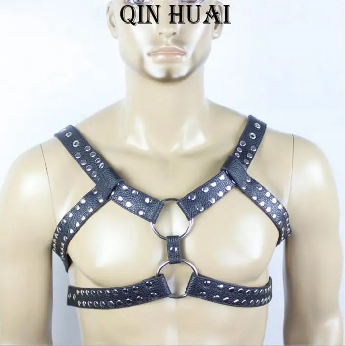 

Adult game Men's Sexy Bondage Leather Belt Chest Harness Gay Buckles Fetish Clubwear Sex Toys For Women Men