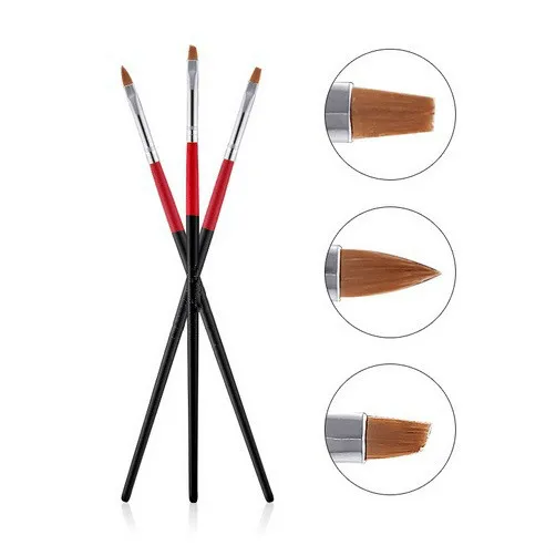 Wholesale 500sets Painting Drawing Pen Nail Art Brush Design Pen 3pcs/set Nail Art Painting Brush Manicure Brush free shipping