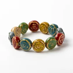 Colorful Unique Rose Ceramic beads bracelets hand made DIY Artware Retro bracelet Jewelery wholesale #FY367