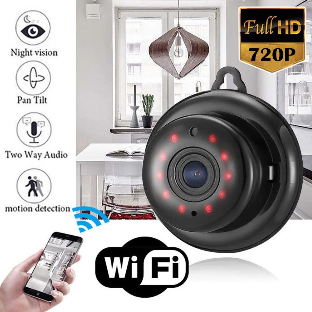 Home Security MINI WIFI 720P IP Camera Wireless Small CCTV Infrared Night Vision Motion Detection SD Card Slot Audio APP